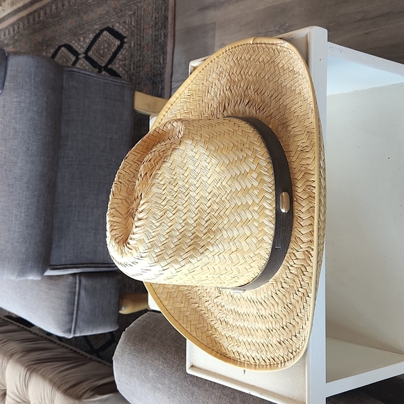 None Other - Straw Cowboy Hat 7.5" with Band Like New!